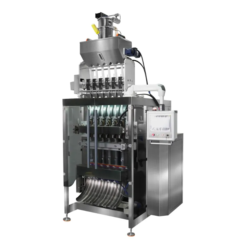 Machine d'emballage de paquets de b&acirc;tonnets de granules &agrave; plusieurs voies