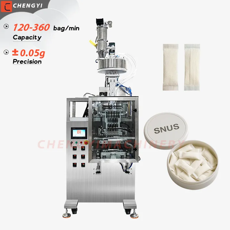 Machine d'emballage de snus &agrave; quatre voies avec thermoscellage