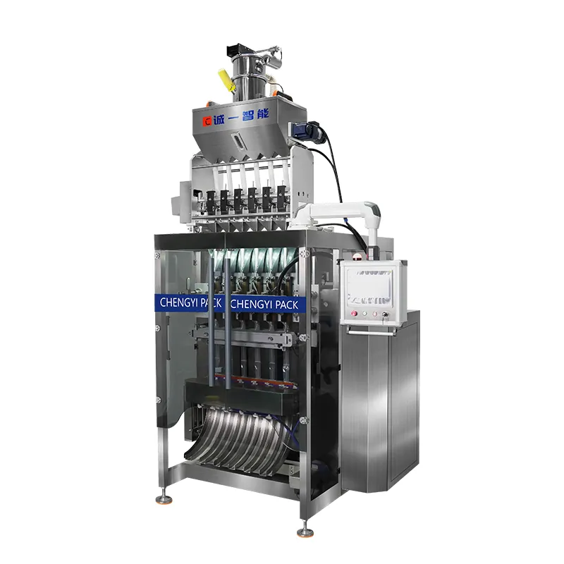 Machine d'emballage de paquets de b&acirc;tonnets de granules &agrave; plusieurs voies