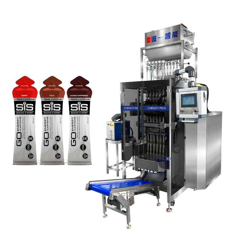 Machine d'emballage de b&acirc;tons de gel &eacute;nerg&eacute;tique &agrave; plusieurs voies