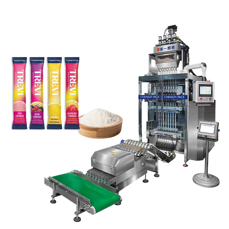 Machine d'emballage de b&acirc;tonnets de poudre d'&eacute;lectrolyte &agrave; plusieurs voies