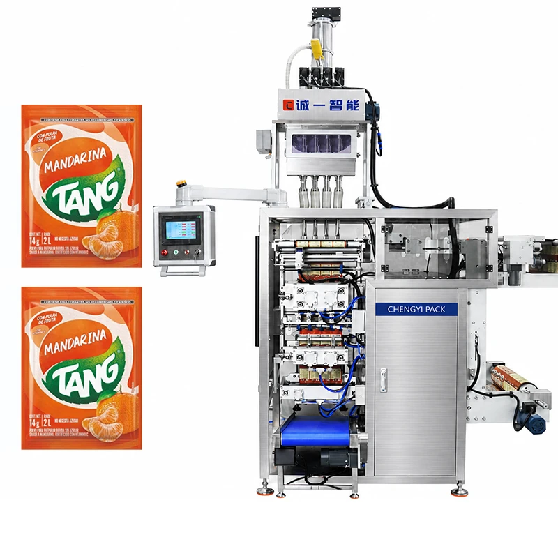 Machine d'emballage de sachets scell&eacute;s sur 4 c&ocirc;t&eacute;s pour granul&eacute;s multivoies