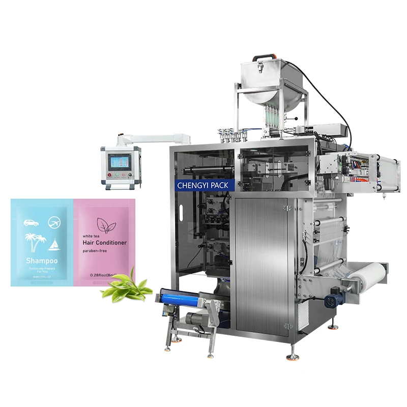 Machine d'emballage de sachets de shampoing &agrave; plusieurs voies