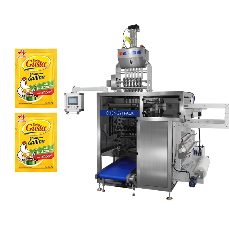 Machine de conditionnement de sachets multivoies pour bouillon de poulet