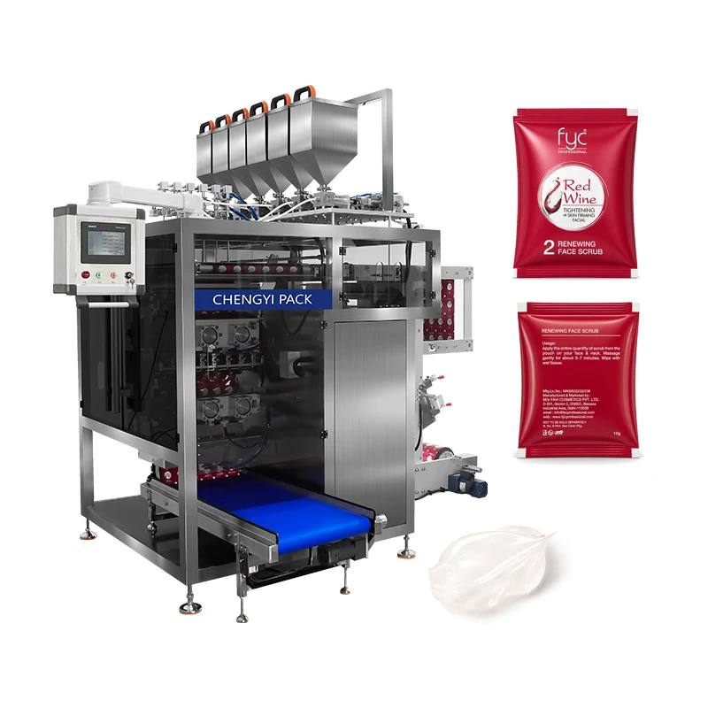 Machine &agrave; sachets multi-voies &agrave; 6 mat&eacute;riaux pour les cosm&eacute;tiques et les soins de la peau